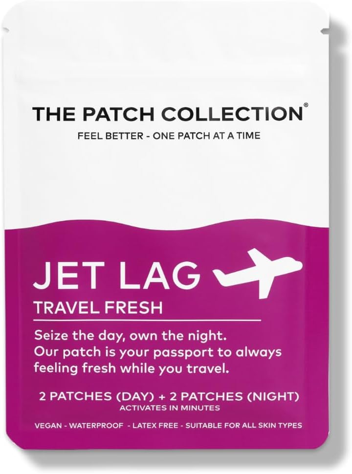 Parche Antijet Lag Natural con Melatonina, Valeriana, Magnesio y Vitaminas B - Pack de 4