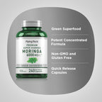 Piping Rock Moringa Oleifera - 240 Cápsulas - Extracto de Hoja de Alta Potencia - Sin OGM y Sin Gluten