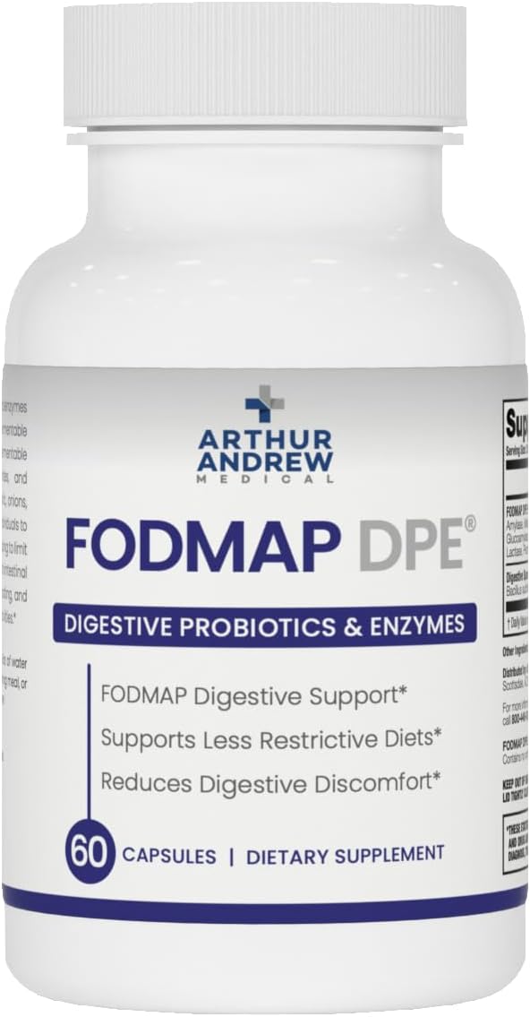 Arthur Andrew Medical FODMAP DPE – Enzimas y Probióticos Digestivos, 60 Cápsulas