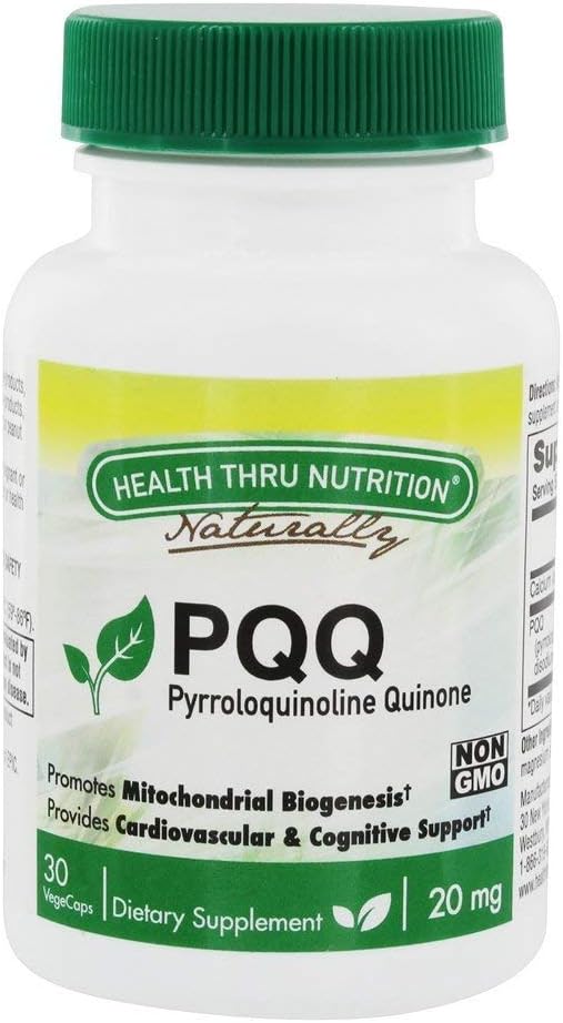 Health Thru Nutrition PQQ 20 mg Apoyo a la Biogénesis Mitocondrial - 30 Cápsulas Vegetales
