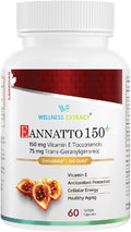 WELLNESS EXTRACT Annatto Tocotrienols 150mg con GG Gold, Suplemento de Geranylgeraniol, Vitamina E sin Tocoferol, 60 Cápsulas Blandas