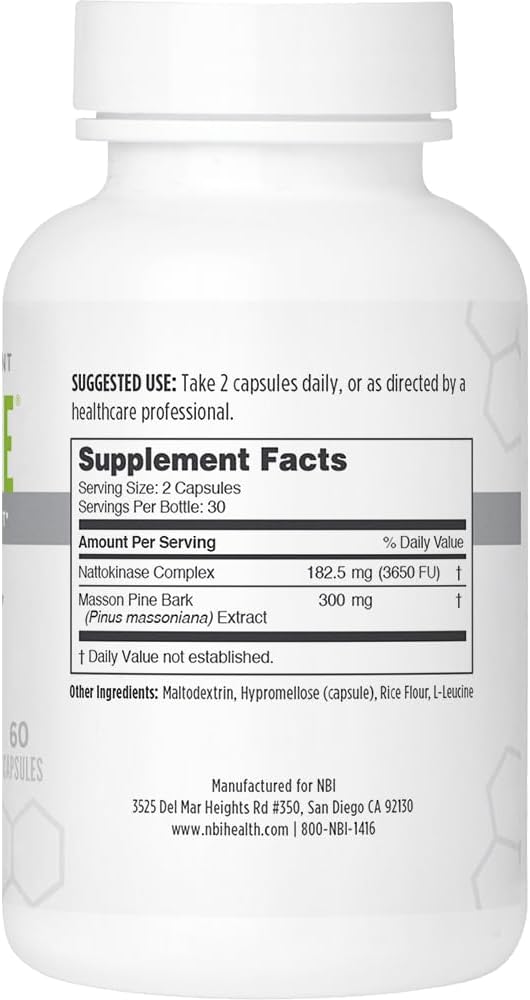 NBI NattoPine, Healthy Circulation Support for Men and Women | 60 Vegan Capsules
