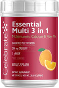Celebrate Vitamins 3-in-1 Multivitamínico Bariátrico con Citrato de Calcio - Mezcla en Polvo para Beber - Sabor Cítricos - 60 Porciones