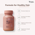 Vitamina para el Cabello para Ella | Biotina, Zinc, Hierro y Vitamina B12 | 30 Comprimidos