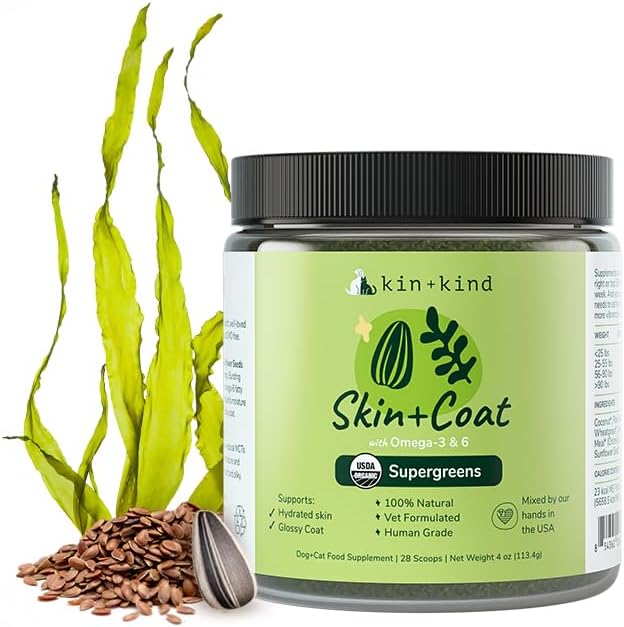 kin+kind Complemento para piel y pelaje para perros y gatos, 227 g