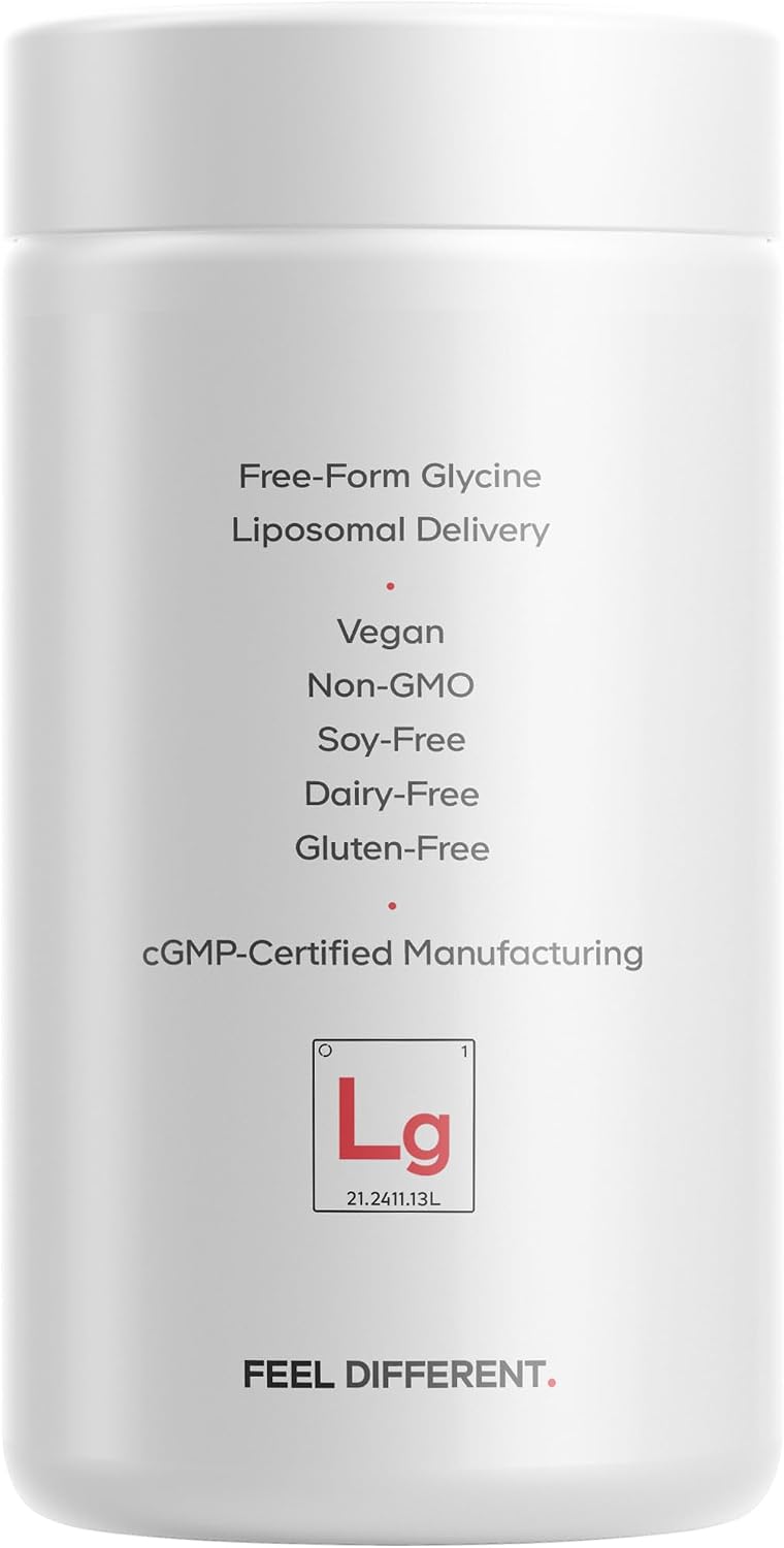 Codeage Liposomal Glycine+ – 1500 mg de Glicina Libre, Suplemento Aminoácido, 180 Cápsulas (2 Meses)