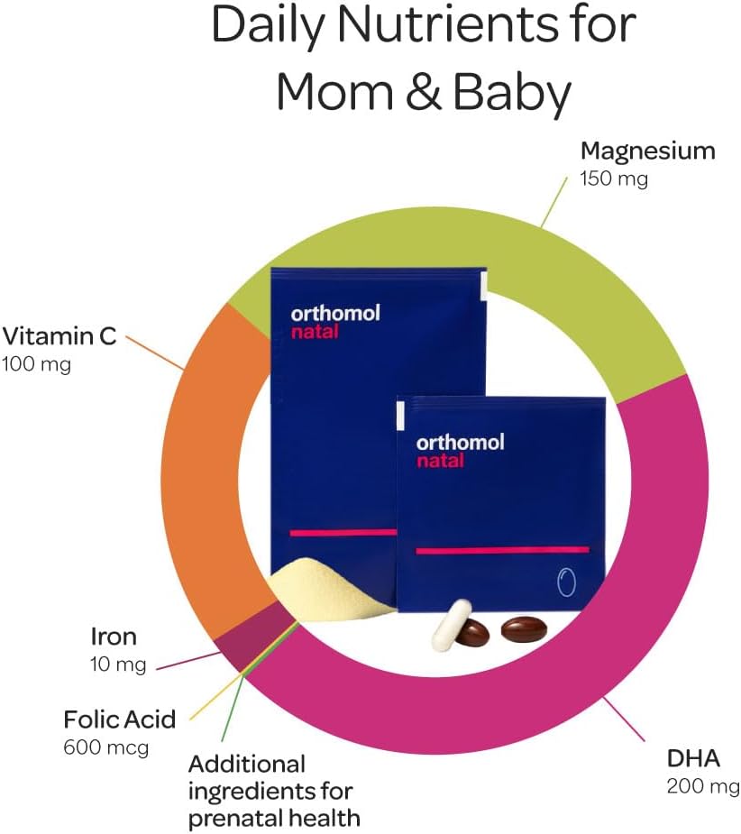 Orthomol Natal: Suplemento Prenatal Integral para Fertilidad, Embarazo y Lactancia (30 Sobres)