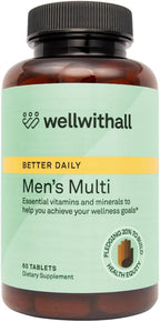 WellWithAll Multivitamínico para Hombres con Zinc, Vitamina D, B12, K2 y Calcio | Apoyo Inmunidad y Energía | 60 Comprimidos