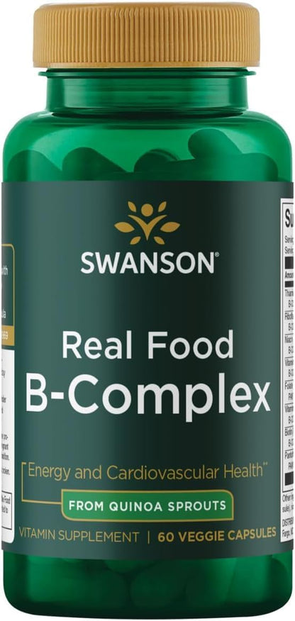 Swanson Real Food Vitamin B-Complex 60 Veg Capsules – Image 1