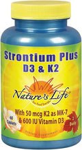Nature's Life Strontium Plus D3 y K2 - 60 Tablets