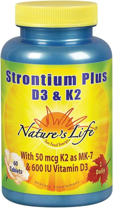 Nature's Life Strontium Plus D3 y K2 - 60 Tablets