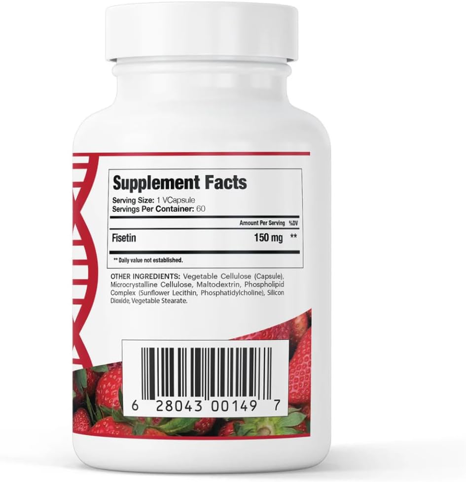 GenuinePurity Liposomal Fisetin 150mg — 60 Cápsulas Veganas para la Salud Celular, Defensa Antioxidante y Bienestar Cognitivo