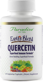 Paradise Herbs Earth's Blend Quercetina – Apoyo Inmunitario y Antioxidante con Probióticos y Adaptógenos, 90 Cápsulas Vegetarianas