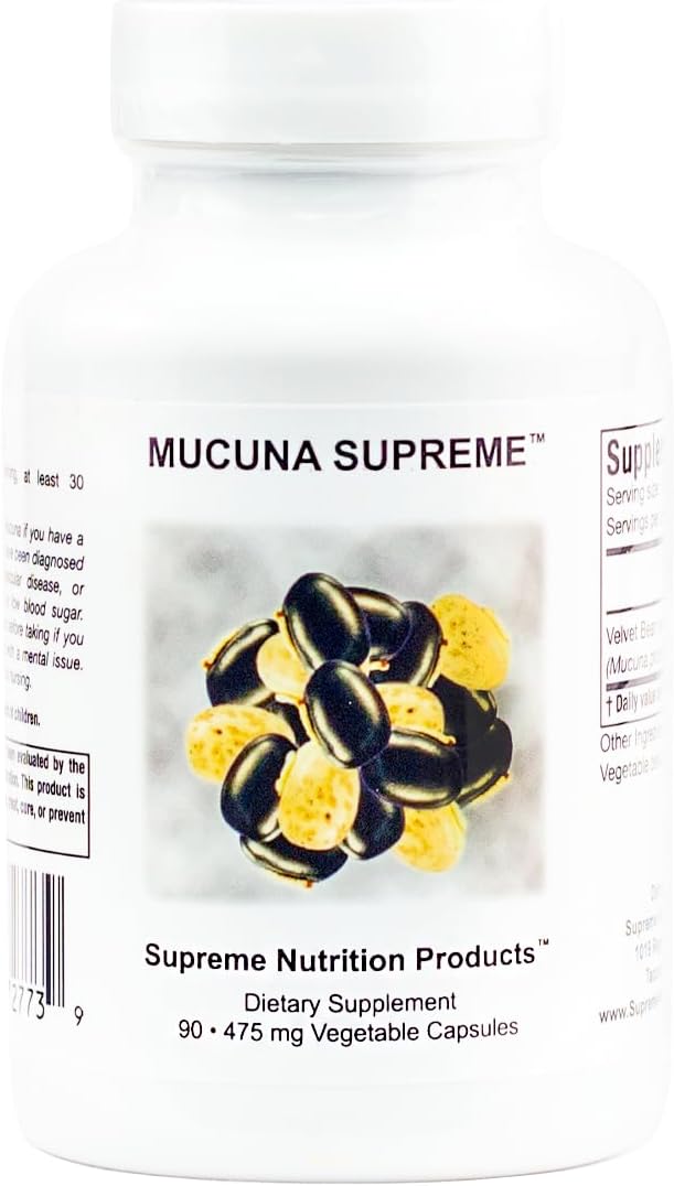 Supreme Nutrition Mucuna Supreme, 90 Cápsulas Vegetarianas de Semilla de Terciopelo Puro (Paquete de 2)