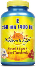 Nature's Life Vitamina E 400 UI | 250 Cápsulas