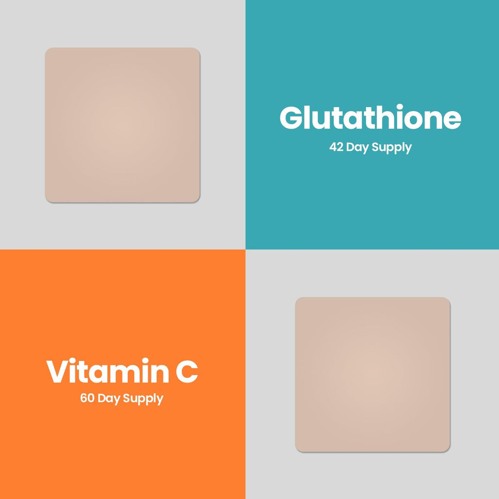 Veru Wellness Antioxidant Power Duo Parches de Vitamina C y Glutatión - Parche Tópico Autoadhesivo de Liberación Prolongada, 8-10 Horas (Suministro para 42 Días)