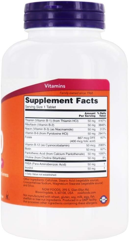 Now Foods B-50, Complejo B - 250 tabletas