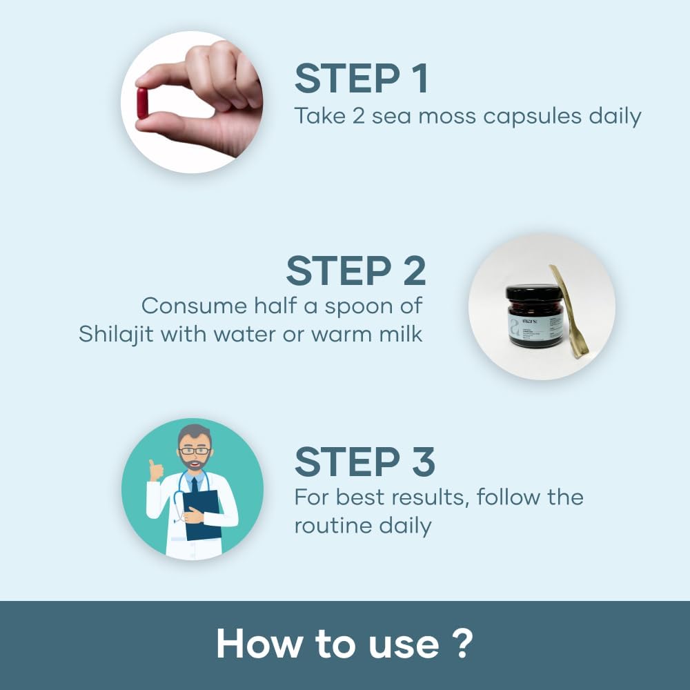 Mars by GHC Vitality Booster Combo | Shilajit y Sea Moss (60 cápsulas)