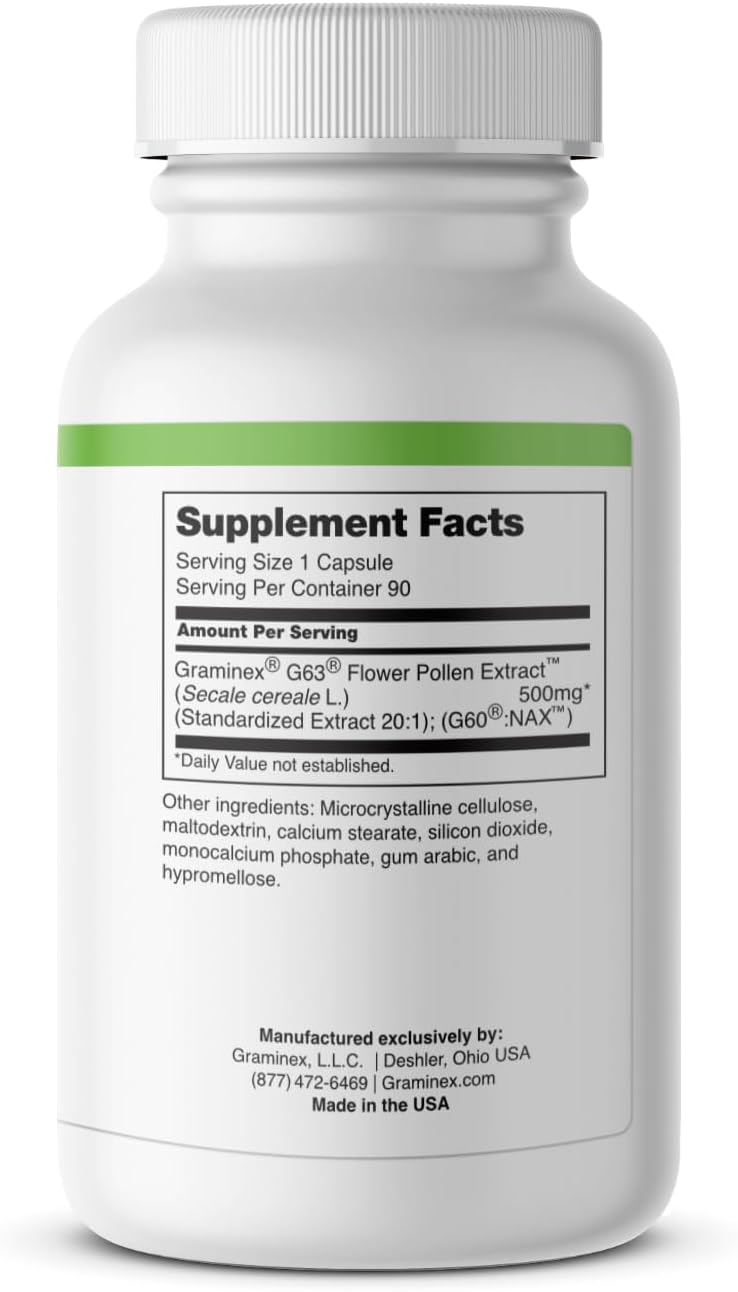 Graminex PollenAid Prostate Supplement – Flower Pollen Extract – 90 Vegetarian Capsules