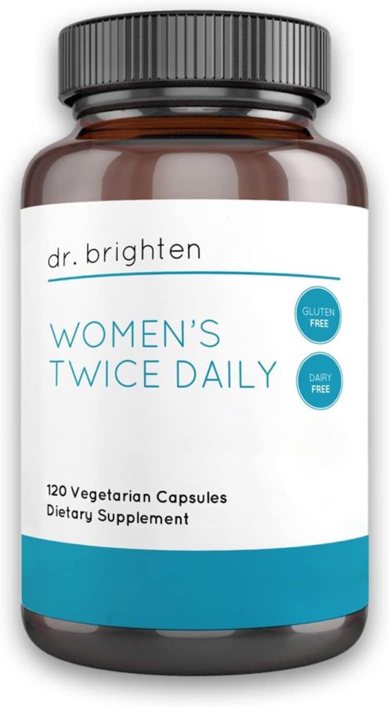 Dr. Brighten Women's Twice Daily — Multivitamínico Premium para Mujeres, Sin Hierro, 120 Cápsulas
