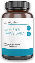 Dr. Brighten Women's Twice Daily — Multivitamínico Premium para Mujeres, Sin Hierro, 120 Cápsulas