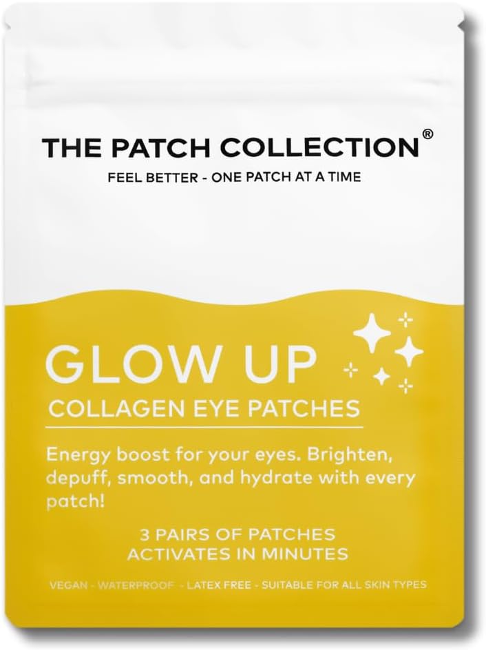 The Patch Collection® – Glow Up Under Eye Collagen Patch | Retinol, Ácido Hialurónico, Nano Gold, Colágeno, Vitamina C (Pack de 3)