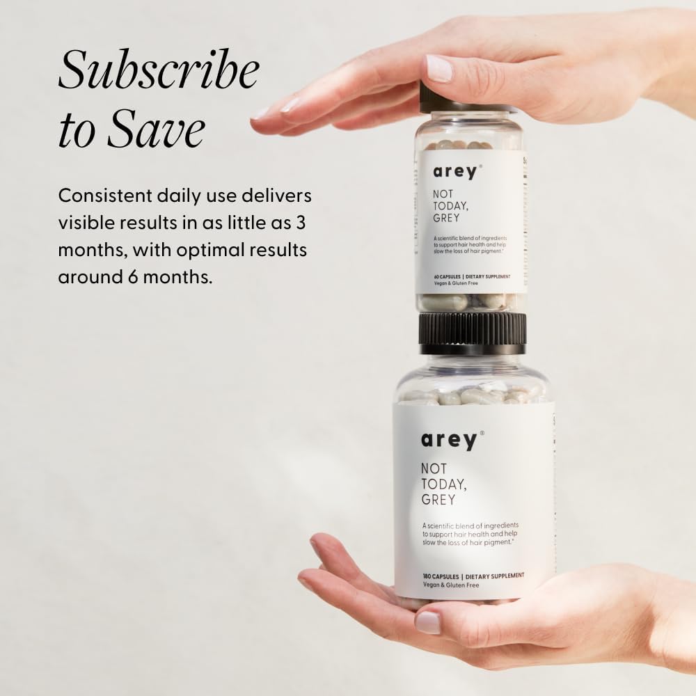 Arey Not Today Grey – Suplemento Capilar Diario con Biotina, Vitaminas B y D (3 Meses)