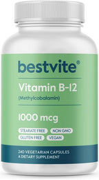 BESTVITE Vitamina B12 (Metilcobalamina) 1000 mcg - 240 Cápsulas Vegetarianas