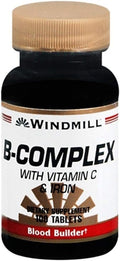 Windmill Complejo B con Vitamina C y Hierro, 100 tabletas (Paquete de 3)