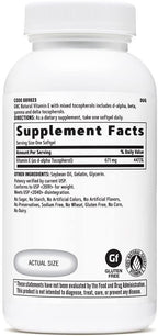 GNC Vitamin E 100% Natural 1000IU - 60 Softgels, 60 Servings