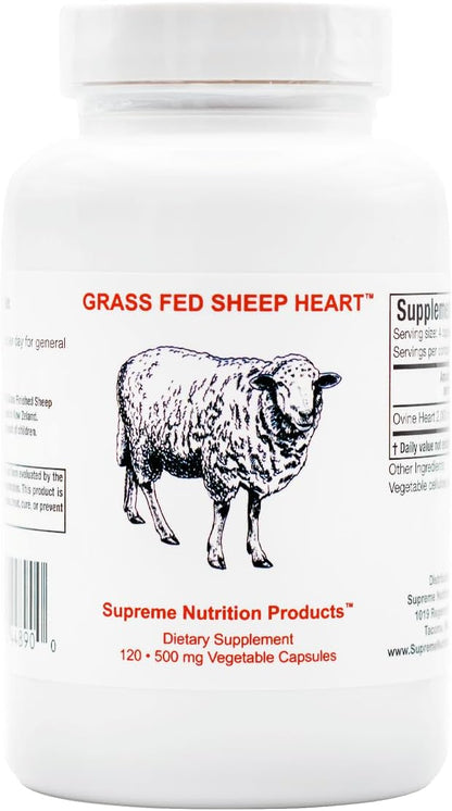 Supreme Nutrition Grass Fed Sheep Heart - – Origen: Nueva Zelanda – ovejas criadas en pastos, alimentadas con – Image 1