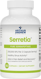 Arthur Andrew Medical Serretia - Serrapeptase for Muscle and Sinus Support, 180 Capsules