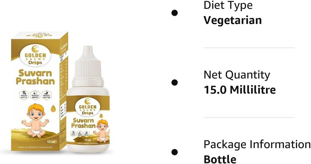 HENU Swarna Prashana Drops con Oro para Niños (15 ml)