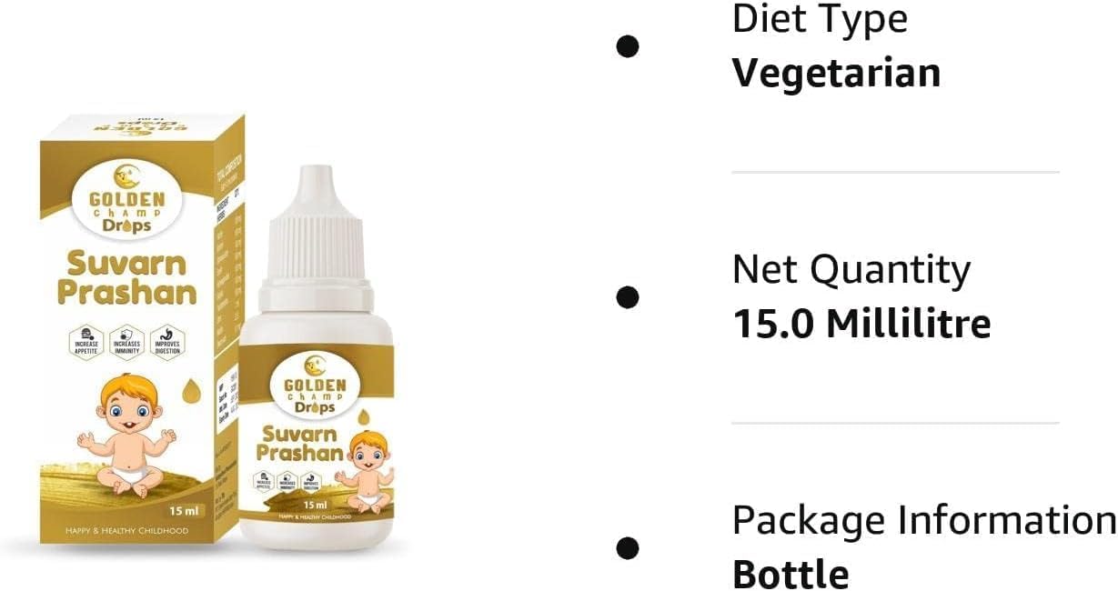 HENU Swarna Prashana Drops con Oro para Niños (15 ml)