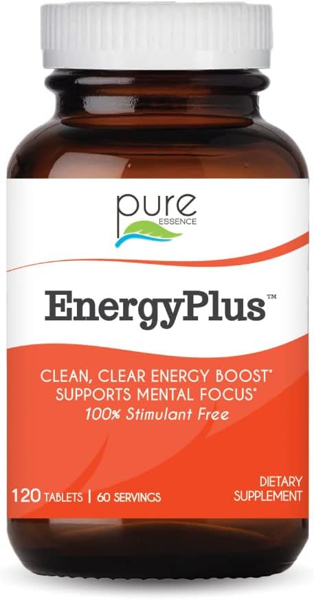 Energy Plus by Pure Essence - Suplemento de Energía Herbal Sin Cafeína - 120 Comprimidos