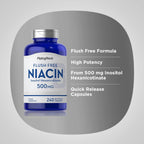 Piping Rock Niacin 500mg Flush Free | 240 Cápsulas | Suplemento de Vitamina B3
