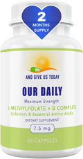 Our Daily Vites - Complejo B con L-Metilfolato, Metilcobalamina, B6 y Glicina (7.5mg) - 60 Cápsulas