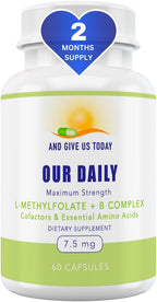 Our Daily Vites - Complejo B con L-Metilfolato, Metilcobalamina, B6 y Glicina (7.5mg) - 60 Cápsulas
