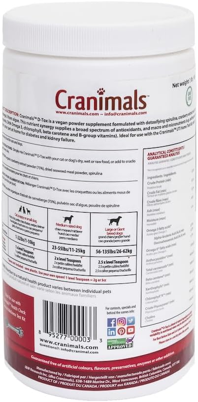 Cranimals D-Tox Multivitamínico Diario para Perros con Superalimentos