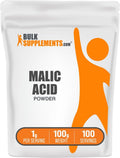 BulkSupplements.com Ácido Málico en Polvo - L-Ácido Málico, Suplemento Alimenticio - Grado Alimentario, Puro y Sin Gluten, 1g por Ración, 100g