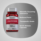 Piping Rock L-Glutathione 100 mg - 100 Capsules (Reduced Form)