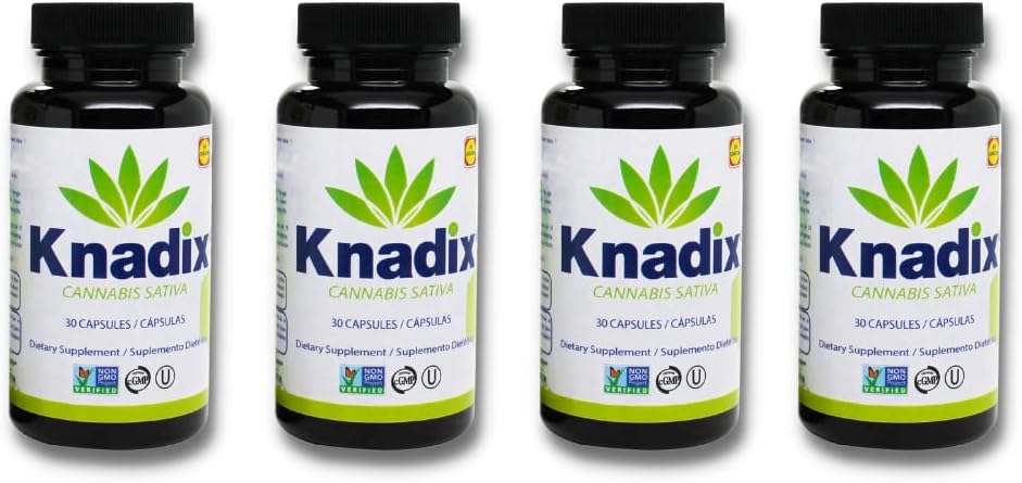 Knadix Aceite de Cáñamo - Omega 3-6, Vitaminas y Minerales - 120 Cápsulas (Pack de 4)