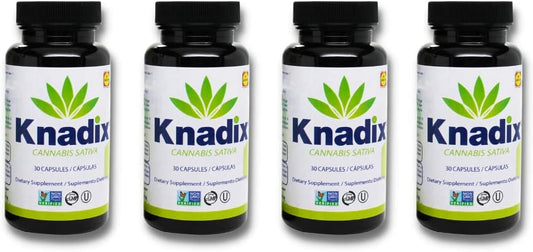 Knadix Aceite de Cáñamo - Omega 3-6, Vitaminas y Minerales - 120 Cápsulas (Pack de 4)