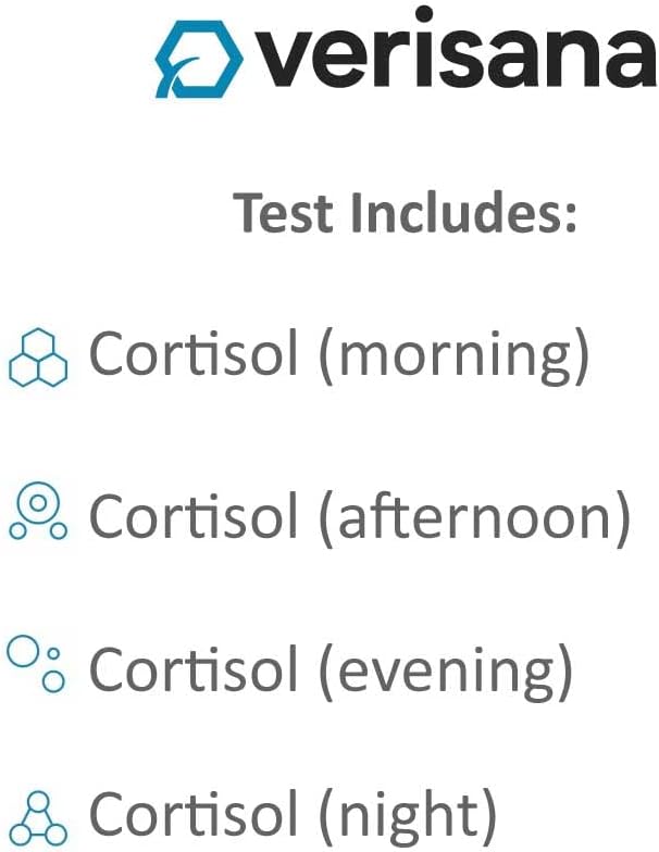 Test de Estrés en Casa – Kit de Prueba de Cortisol Salival – 4 Niveles Diarios – Laboratorio Certificado CLIA – Verisana