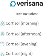 Test de Estrés en Casa – Kit de Prueba de Cortisol Salival – 4 Niveles Diarios – Laboratorio Certificado CLIA – Verisana