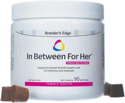 Breeder's Edge In Between for Her, Suplemento multivitamínico diario para perros y gatos reproductores, 90 comprimidos para – Image 7