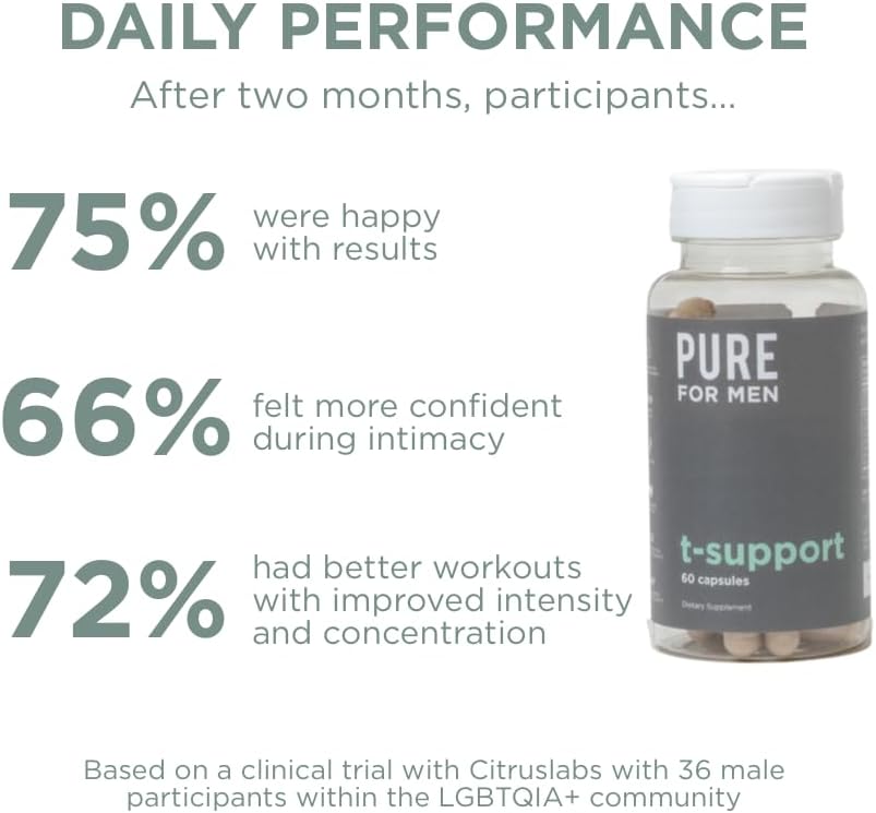 Pure for Men T-Support | Suplemento de Apoyo Total para Hombres con Maca y Ashwagandha | 60 Cápsulas