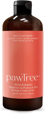 pawTree Aceite de Salmón para Perros y Gatos - Suplemento de Omega 3 y 6
