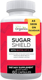 Sugar Shield - Suplemento Avanzado para el Soporte de Azúcar - Biotina, Óxido de Magnesio, Cromo - 60 Cápsulas Vegetales - 30 Días
