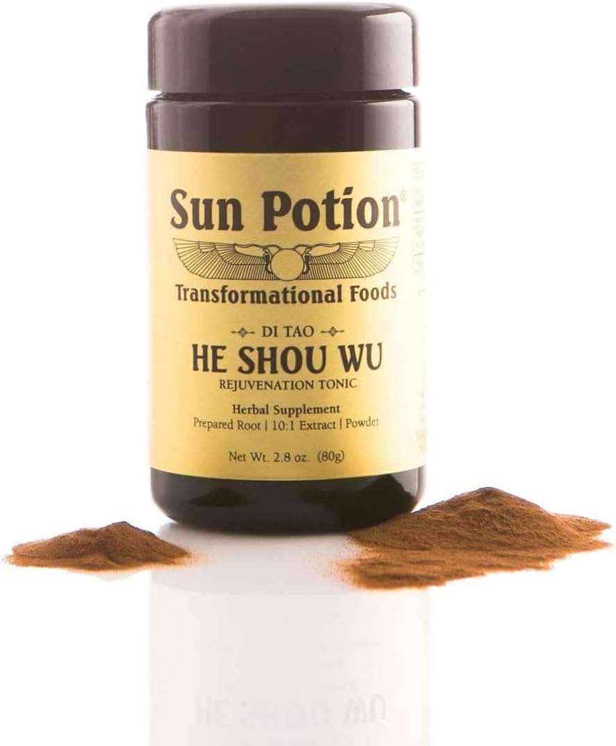 Sun Potion He Shou Wu en polvo – Extracto concentrado 10:1 200g – Raíz de Fo-Ti (Polygonum multiflorum) – Tónico tradicional chino